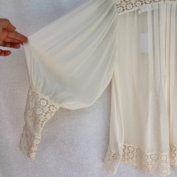 ZIMMERMANN silk + lace blouse IVORY size 6 - Picture 11 of 16